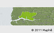 Physical Panoramic Map of Tendouck, semi-desaturated