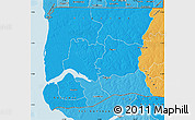 Political Shades Map of Ziguinchor