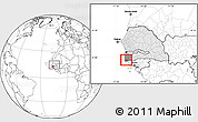 Blank Location Map of Loudia Ouolof, highlighted country, highlighted grandparent region, within the entire country