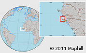 Gray Location Map of Loudia Ouolof, highlighted grandparent region