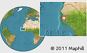 Satellite Location Map of Loudia Ouolof, highlighted grandparent region