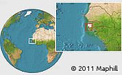 Satellite Location Map of Loudia Ouolof, highlighted parent region, highlighted grandparent region