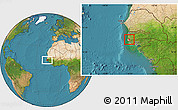 Satellite Location Map of Loudia Ouolof, highlighted parent region