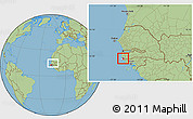 Savanna Style Location Map of Loudia Ouolof, highlighted parent region, within the entire country