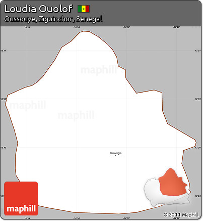 Gray Simple Map of Loudia Ouolof, cropped outside