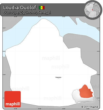 Gray Simple Map of Loudia Ouolof
