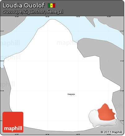 Gray Simple Map of Loudia Ouolof