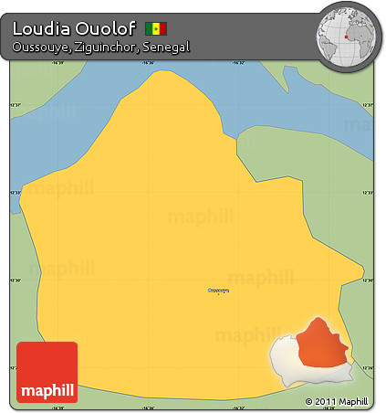 Savanna Style Simple Map of Loudia Ouolof