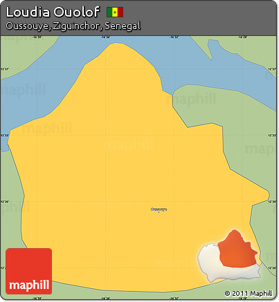 Savanna Style Simple Map of Loudia Ouolof
