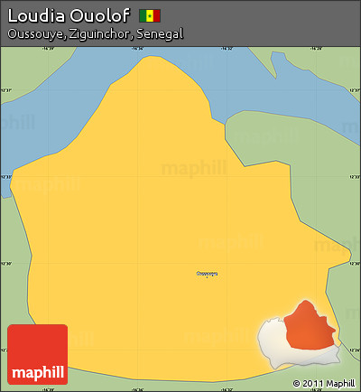 Savanna Style Simple Map of Loudia Ouolof