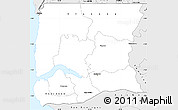 Silver Style Simple Map of Ziguinchor