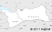 Silver Style Simple Map of Ziguinchor
