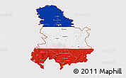 Flag 3D Map of Serbia and Montenegro, flag centered