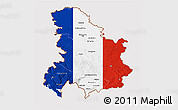 Flag 3D Map of Serbia and Montenegro, flag aligned to the middle