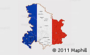 Flag 3D Map of Serbia and Montenegro, flag rotated