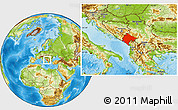 Physical Location Map of Crna Gora