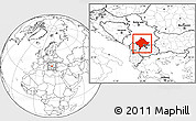 Blank Location Map of Kosovo