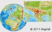 Physical Location Map of Kosovo