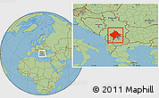 Savanna Style Location Map of Kosovo