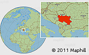 Savanna Style Location Map of Srbija