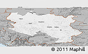 Gray Panoramic Map of Srbija