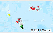 Flag 3D Map of Seychelles, single color outside, bathymetry sea, flag centered