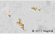 Political 3D Map of Seychelles, desaturated