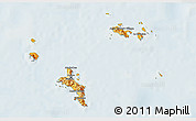 Political 3D Map of Seychelles, lighten
