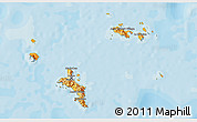 Political 3D Map of Seychelles, political shades outside