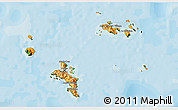 Political 3D Map of Seychelles, satellite outside, bathymetry sea