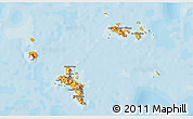 Political 3D Map of Seychelles, shaded relief outside, bathymetry sea