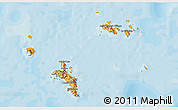 Political 3D Map of Seychelles, single color outside