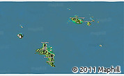 Satellite 3D Map of Seychelles, lighten, desaturated, land only