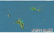 Satellite 3D Map of Seychelles, lighten, semi-desaturated, land only