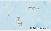 Shaded Relief 3D Map of Seychelles, semi-desaturated, land only