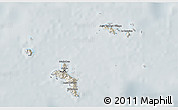 Shaded Relief 3D Map of Seychelles, semi-desaturated
