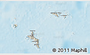 Shaded Relief 3D Map of Seychelles, single color outside