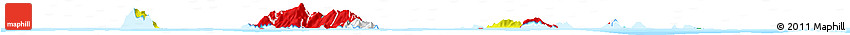 Flag Horizon Map of Seychelles, single color outside, bathymetry sea, flag rotated