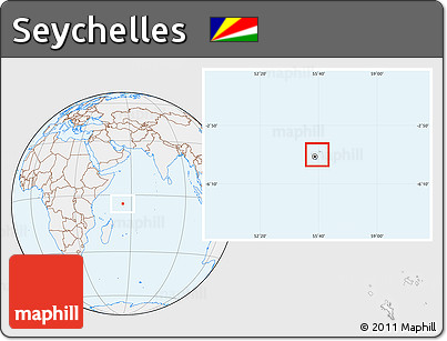 Gray Location Map of Seychelles, lighten