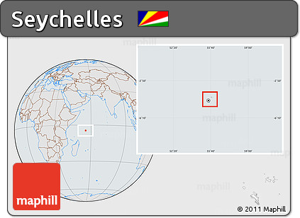 Gray Location Map of Seychelles, lighten, semi-desaturated
