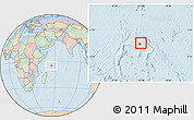 Political Location Map of Seychelles, lighten, land only