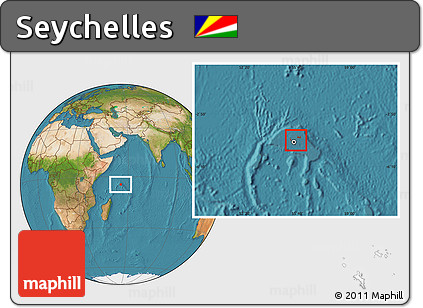 Satellite Location Map of Seychelles