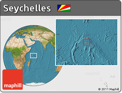 Satellite Location Map of Seychelles