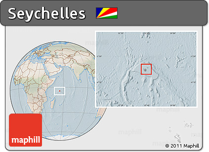 Satellite Location Map of Seychelles, lighten
