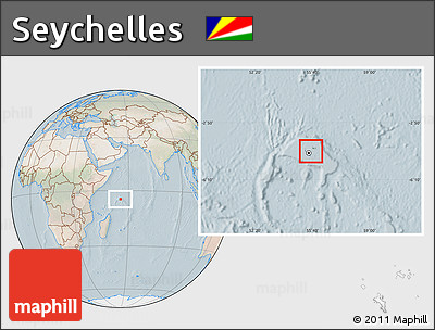 Satellite Location Map of Seychelles, lighten