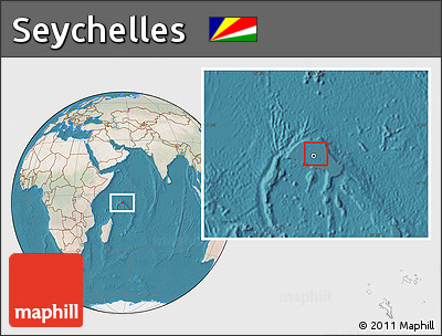 Satellite Location Map of Seychelles, lighten, land only
