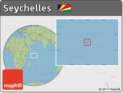 Savanna Style Location Map of Seychelles