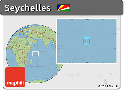 Savanna Style Location Map of Seychelles, hill shading inside