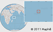 Savanna Style Location Map of Seychelles, lighten, desaturated, land only