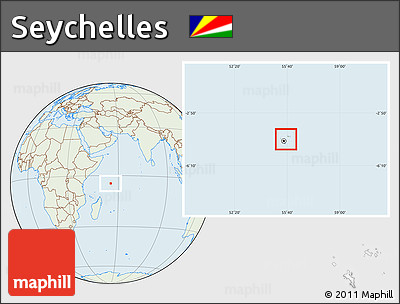 Savanna Style Location Map of Seychelles, lighten